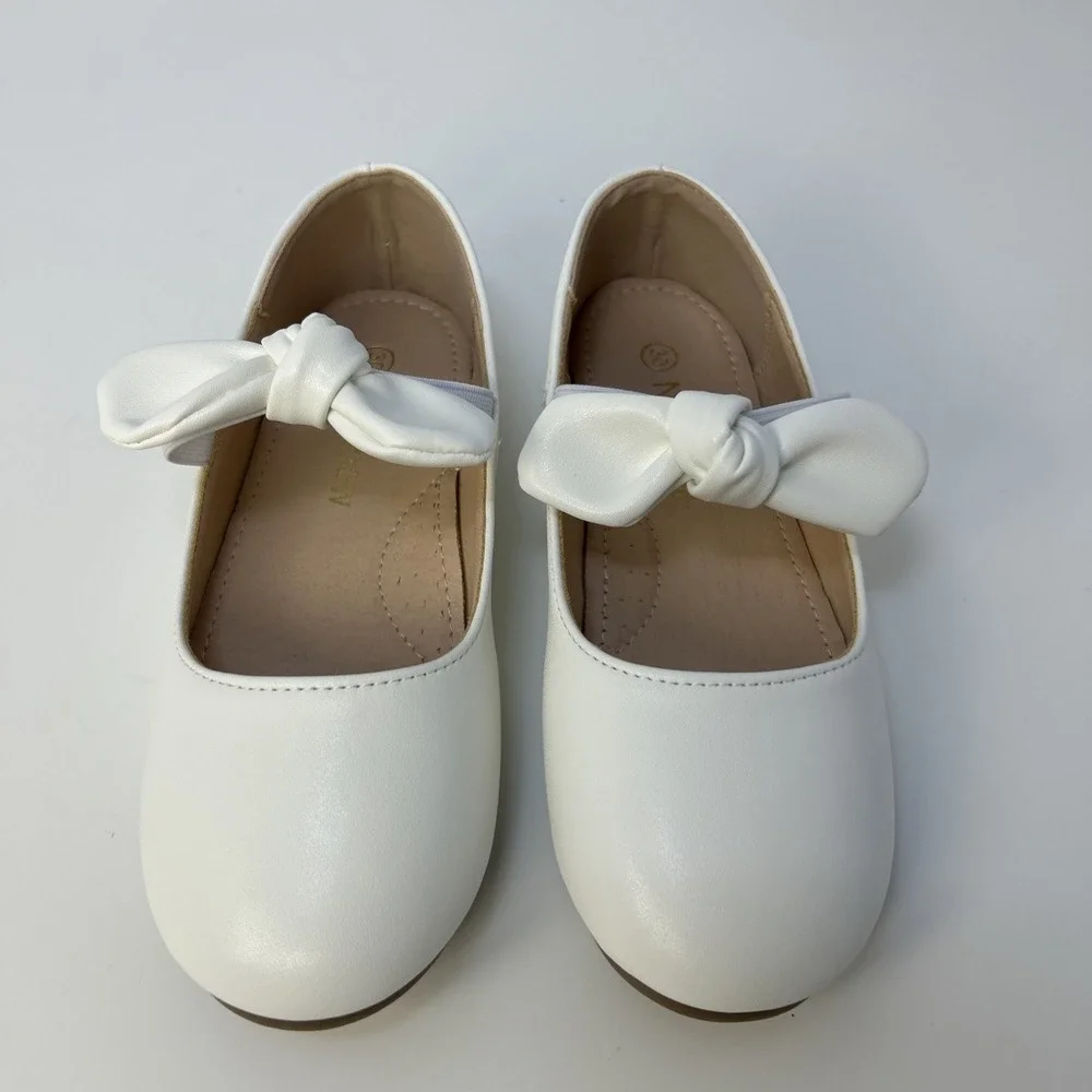 Naihoow‎ Girls White Mary Jane Ballet Flats Shoes - Size 30 (12.5 US) NIB